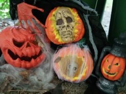 Halloween Pumpkin In Spider Web 25cm -Halloween Rekwisieten Winkel 83316074e