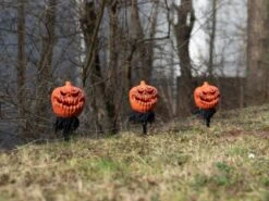 Halloween Pumpkins With Stake, Set Of 3, 39cm -Halloween Rekwisieten Winkel 83316121c