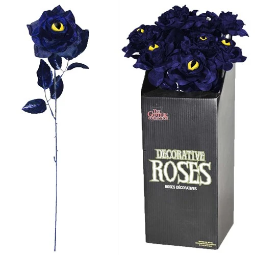 Blauwe Roos Met Kattenoog In Display 2 Blauwe Roos Met Kattenoog In Display