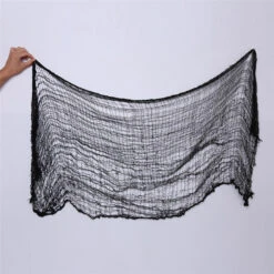 Halloween Decoratie Gaasdoek Zwart 200 X 76 Cm -Halloween Rekwisieten Winkel hal doek