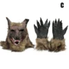 Weerwolf Masker En Handschoenen -Halloween Rekwisieten Winkel halloween latex wolf hoofd haar masker weerwolf handschoenen kostuum party eng decor.jpg q90.jpg