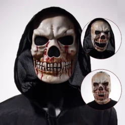 Horror Skull Masker Met Bewegende Kaak